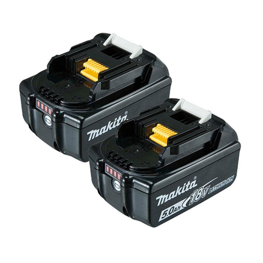 Makita 18V LXT BL1850B 5.0Ah Lithium-Ion Batteries (Twin Pack)